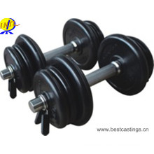 2015 New Adjustable Rubber Dumbbells Plate with Chrome Handle